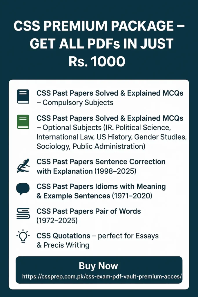 CSS Past Papers MCQs 2 Buy Now